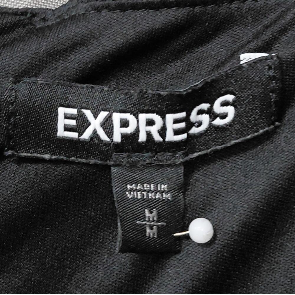 Express Black Satin Sleeveless V-Neck Wide Leg Jumpsuit Women Size M - Picture 4 of 12